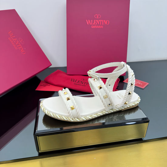 Valentino Top-tier Rivet Woven Sandals with Luxury Feel