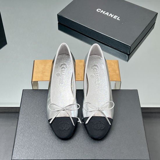 Chanel Classic Two Tone Sheepskin Slingback Ballet Flats