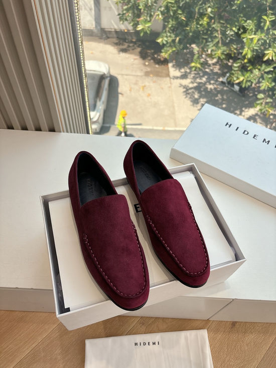 Hermes Loose Fit Suede Loafers Slip On Soft Comfortable Casual Shoes