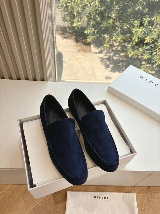 Hermes Loose Fit Suede Loafers Slip On Soft Comfortable Casual Shoes