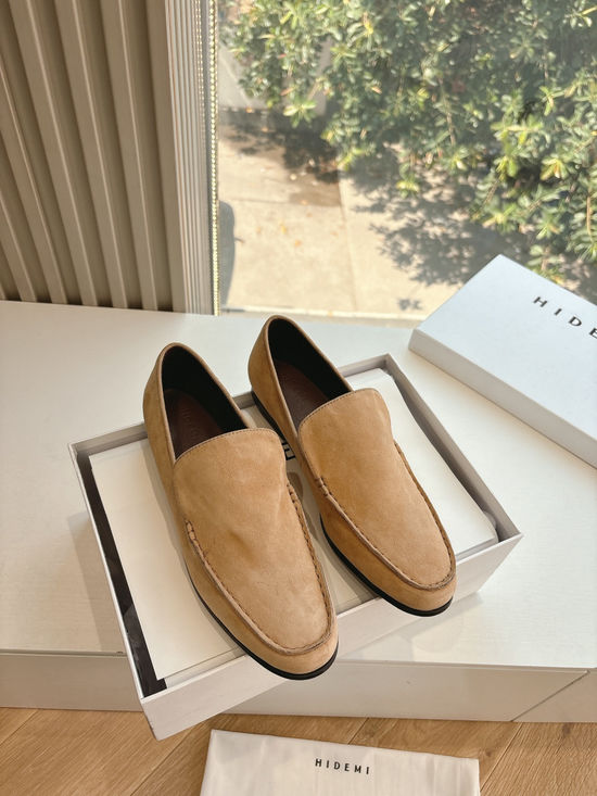 Hermes Loose Fit Suede Loafers Slip On Soft Comfortable Casual Shoes