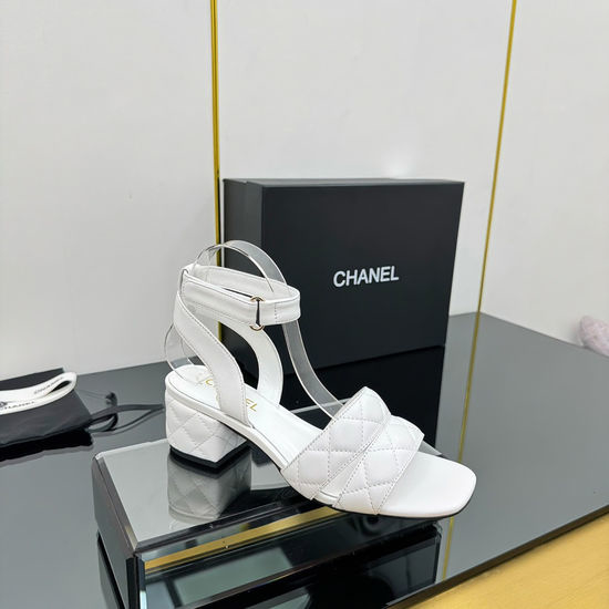 Chanel Premium Quilted Embroidered Leather Knit Sandals 5cm Heel