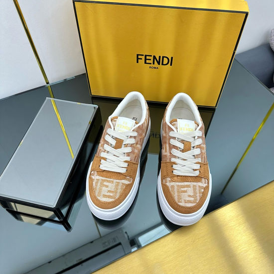 Fendi Leather And Rubber Paneled Platform Casual Sneakers