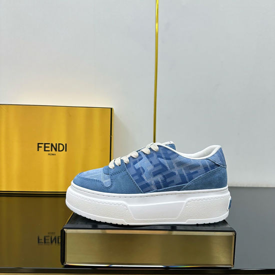 Fendi Leather And Rubber Paneled Platform Casual Sneakers