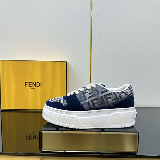 Fendi Leather And Rubber Paneled Platform Casual Sneakers