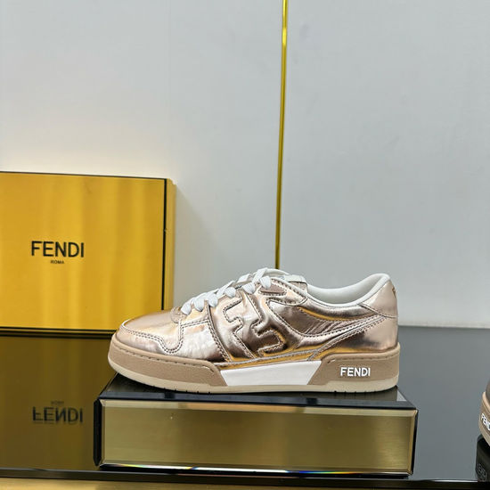Fendi Two Tone Leather Stitched Classic Casual Sneakers