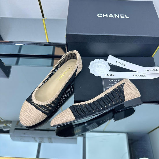 Chanel Classic Woven Slingback Shoes Two Tone Soft Lining