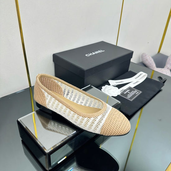 Chanel Classic Woven Slingback Shoes Two Tone Soft Lining
