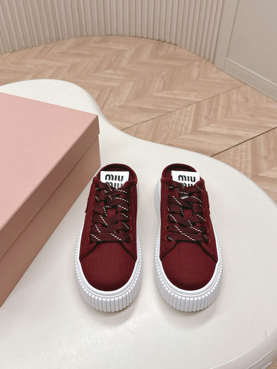 Miu Miu Thick Sole Casual Canvas Shoes with Comfortable Lining