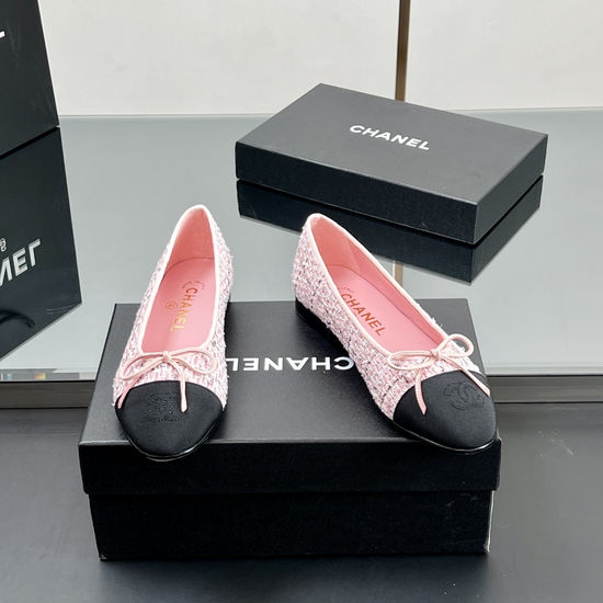 Chanel Classic Two Tone Sheepskin Slingback Ballet Flats