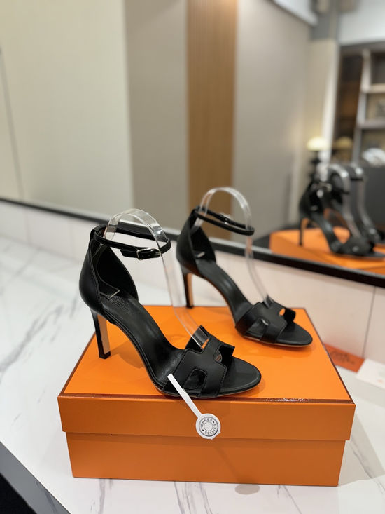 Hermes Premium Smooth Leather High Heel Comfort Shoes