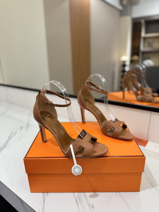 Hermes Premium Smooth Leather High Heel Comfort Shoes