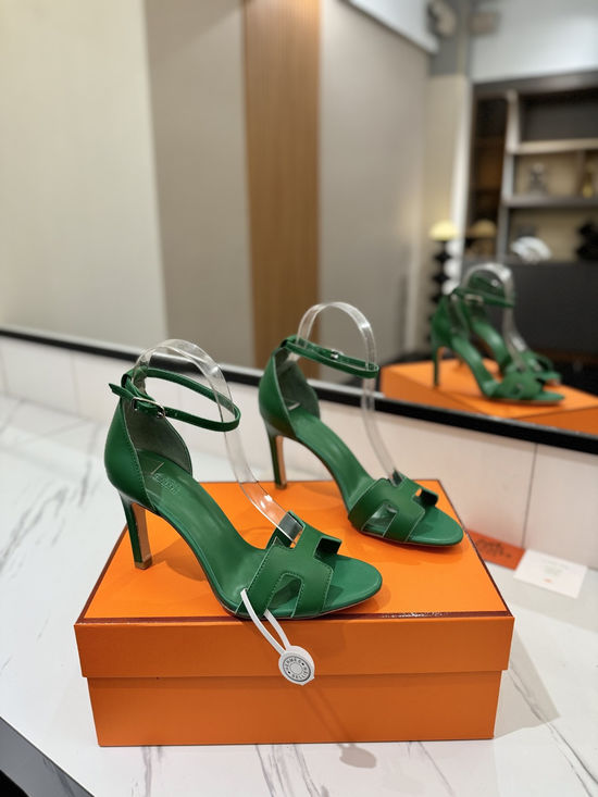 Hermes Premium Smooth Leather High Heel Comfort Shoes