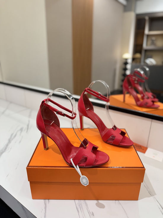 Hermes Premium Smooth Leather High Heel Comfort Shoes