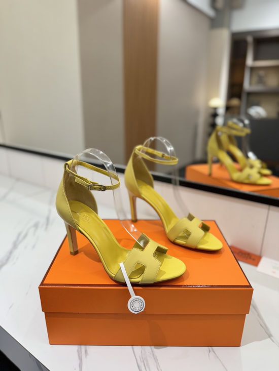Hermes Premium Smooth Leather High Heel Comfort Shoes