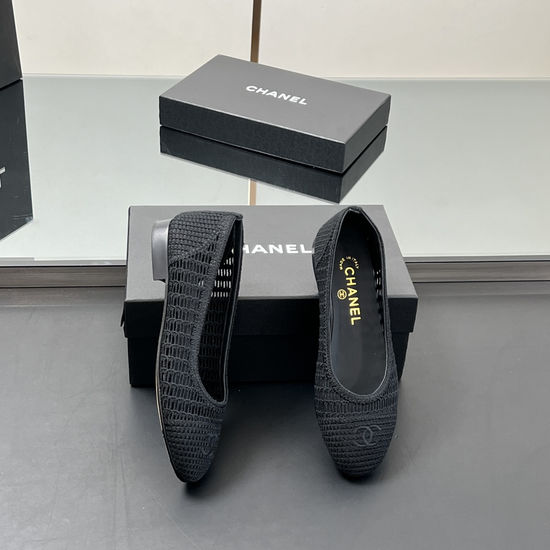 Chanel Woven Hollow Two-tone Flats Elegant Daily Wear