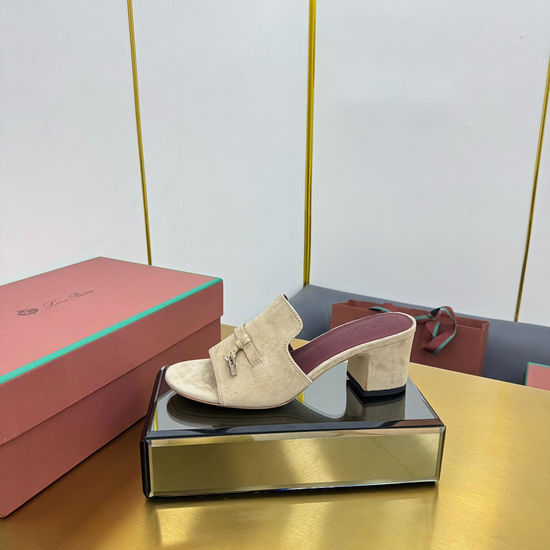 Loro Piana Knit Upper Slippers with Sheepskin Lining and Leather Sole