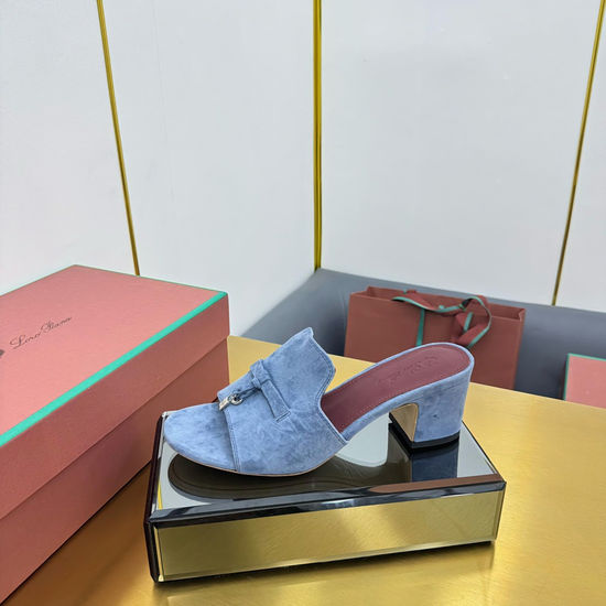 Loro Piana Knit Upper Slippers with Sheepskin Lining and Leather Sole