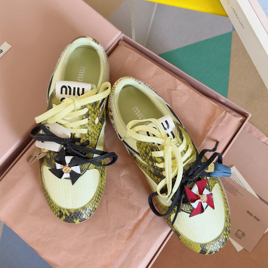 Miu Miu Lightweight Breathable Casual Sneakers with Soft Non-Slip Soles