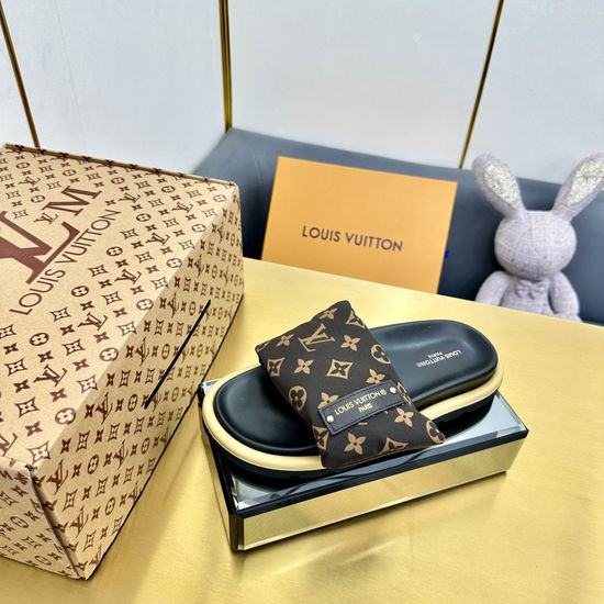Louis Vuitton Premium Down Filled Slippers with Fluffy Comfort Fit