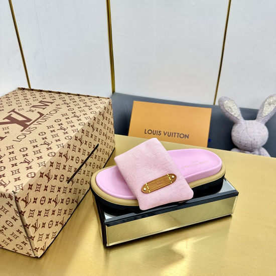 Louis Vuitton Premium Down Filled Slippers with Fluffy Comfort Fit