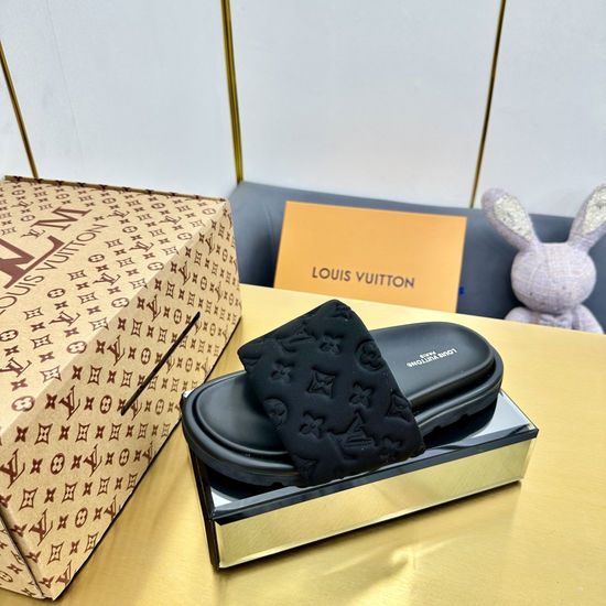 Louis Vuitton Premium Down Filled Slippers with Fluffy Comfort Fit
