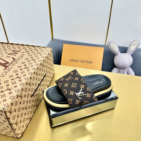 Louis Vuitton Premium Down Filled Slippers with Fluffy Comfort Fit
