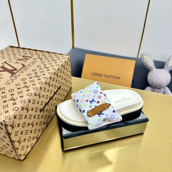 Louis Vuitton Premium Down Filled Slippers with Fluffy Comfort Fit
