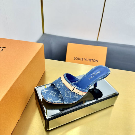 Louis Vuitton Colorful Pattern Flat Slippers Bow Decor Leather Lining