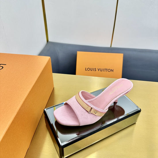 Louis Vuitton Colorful Pattern Flat Slippers Bow Decor Leather Lining