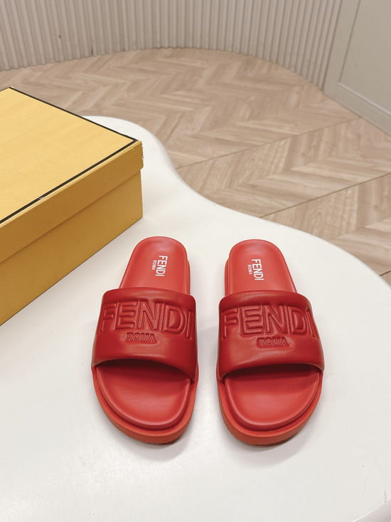 Fendi Wide Strap Non-slip Comfortable Casual Beach Slide Sandals