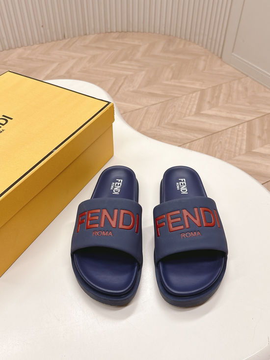 Fendi Wide Strap Non-slip Comfortable Casual Beach Slide Sandals