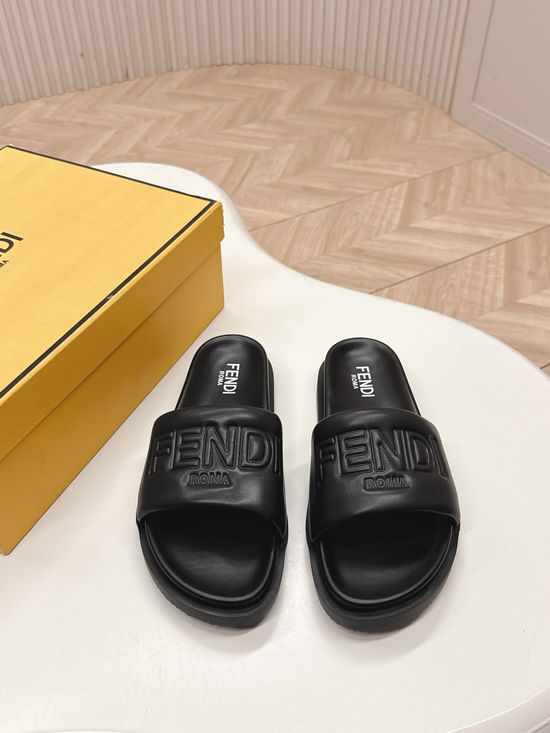 Fendi Wide Strap Non-slip Comfortable Casual Beach Slide Sandals