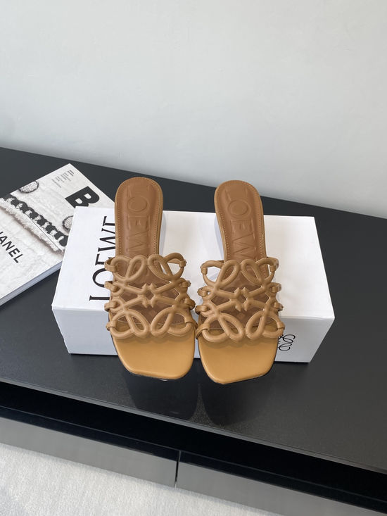 Loewe Printed Leather Slip-On Sandals with Soft Lining