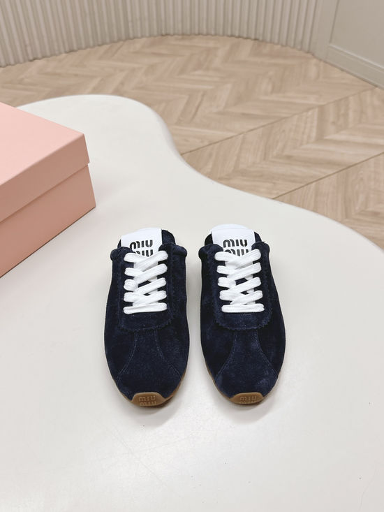 Miu Miu Casual Suede Breathable Slip-On Mule Sneakers