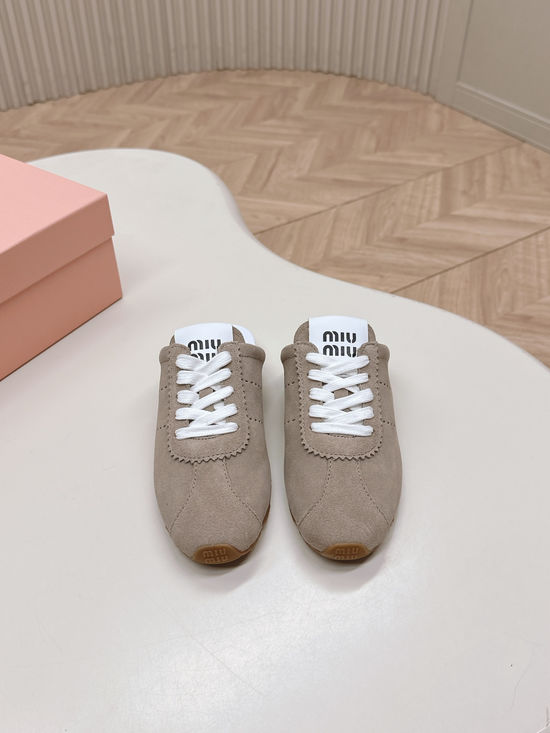 Miu Miu Casual Suede Breathable Slip-On Mule Sneakers