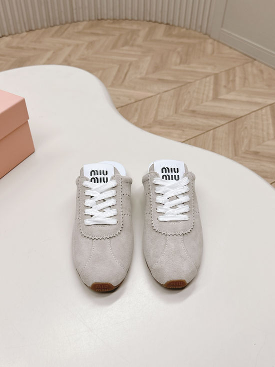 Miu Miu Casual Suede Breathable Slip-On Mule Sneakers