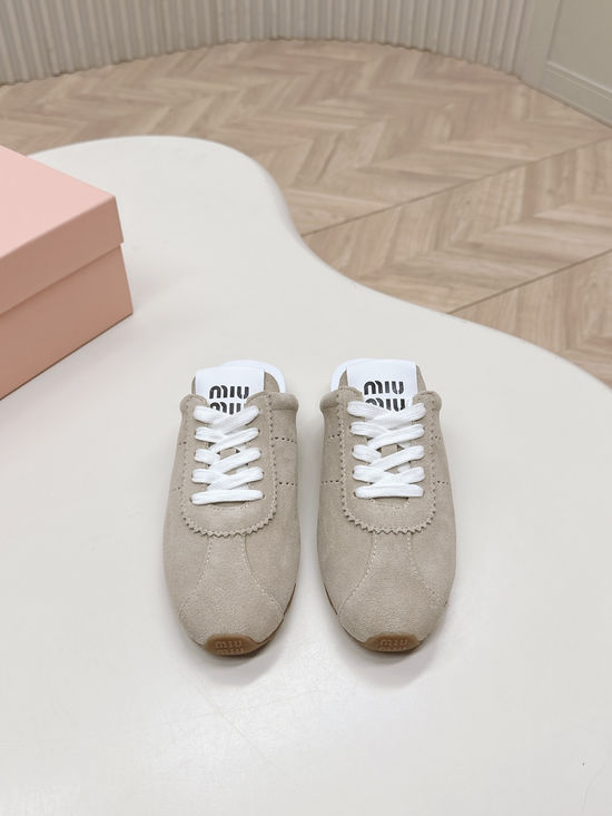 Miu Miu Casual Suede Breathable Slip-On Mule Sneakers