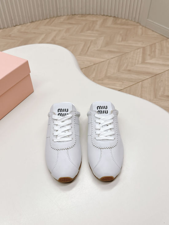Miu Miu Casual Suede Breathable Slip-On Mule Sneakers