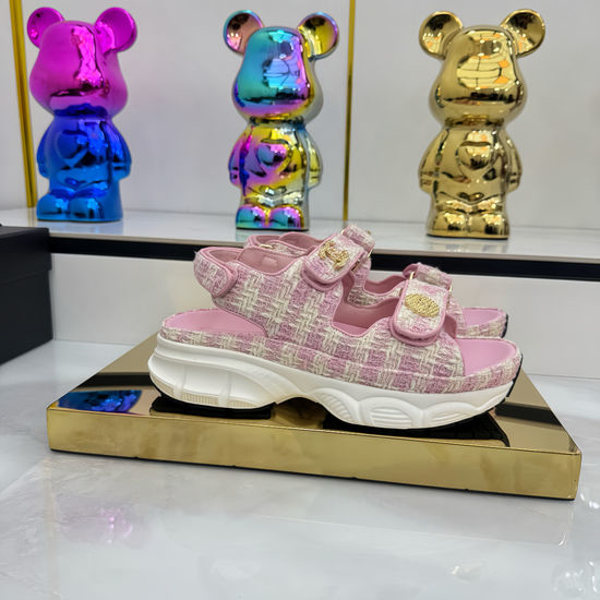 Chanel Casual Velcro Beach Sandals Soft Comfortable Sole