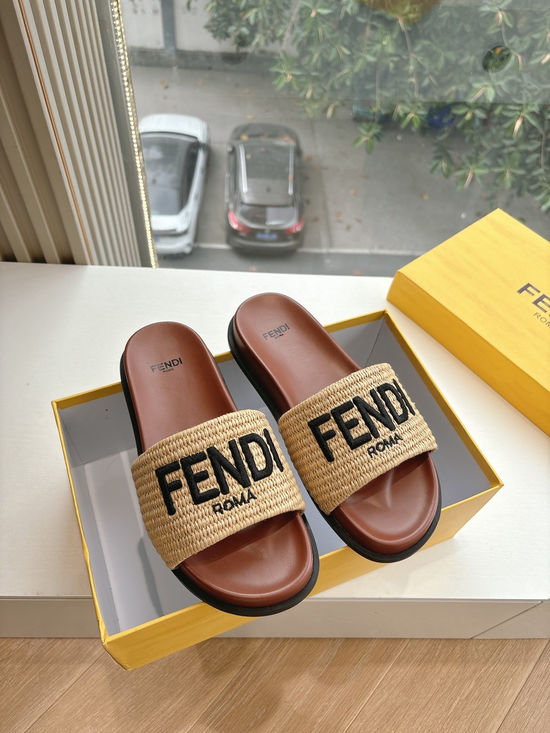 Fendi Premium Woven Casual Slippers with Soft Lining