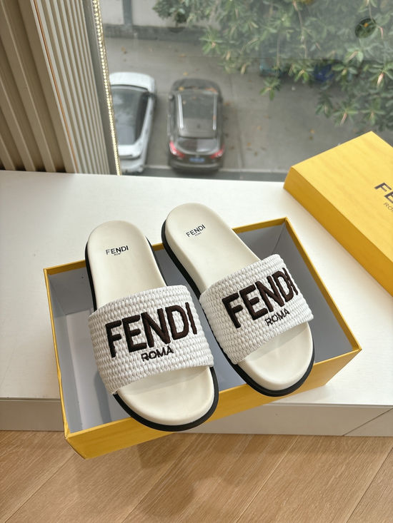 Fendi Premium Woven Casual Slippers with Soft Lining