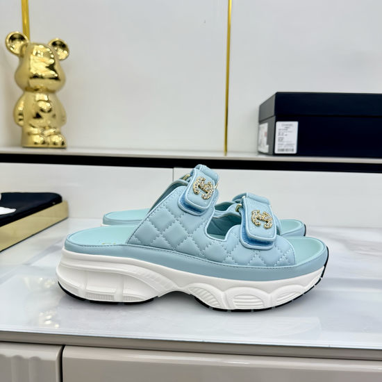 Chanel Casual Velcro Beach Sandals Soft Comfortable Sole