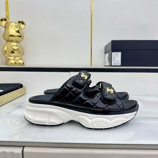 Chanel Casual Velcro Beach Sandals Soft Comfortable Sole