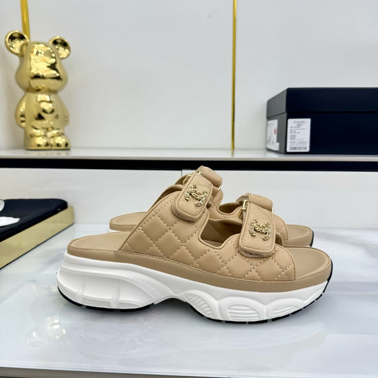 Chanel Casual Velcro Beach Sandals Soft Comfortable Sole
