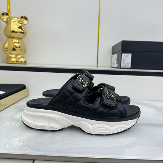 Chanel Casual Velcro Beach Sandals Soft Comfortable Sole