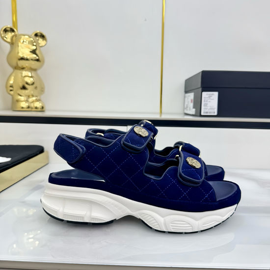 Chanel Casual Velcro Beach Sandals Soft Comfortable Sole