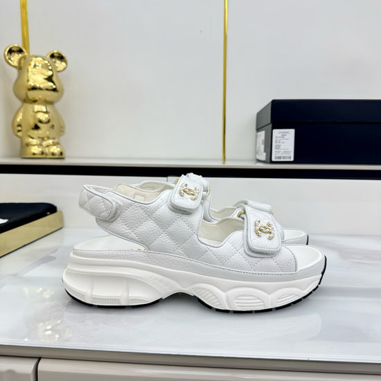 Chanel Casual Velcro Beach Sandals Soft Comfortable Sole