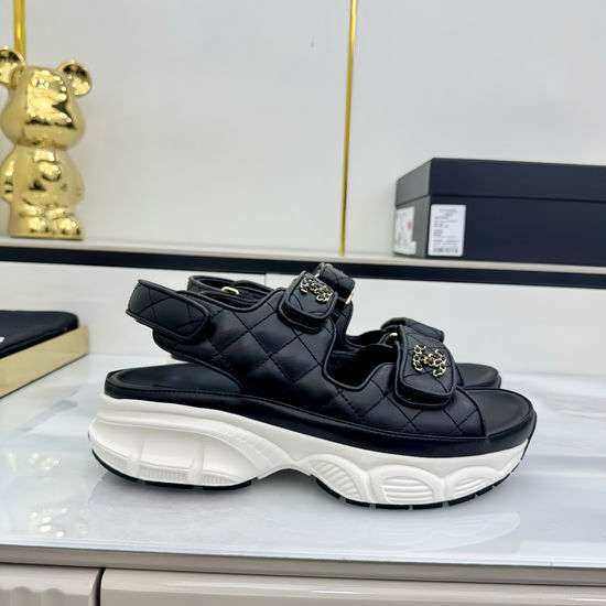 Chanel Casual Velcro Beach Sandals Soft Comfortable Sole