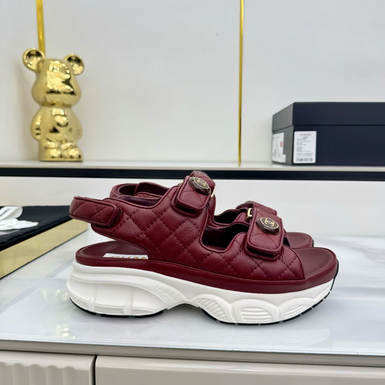 Chanel Casual Velcro Beach Sandals Soft Comfortable Sole
